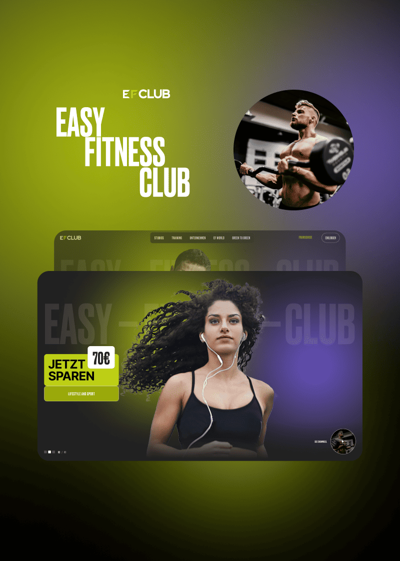 Easy Fitness Club - website for the German network of Fitness Studios