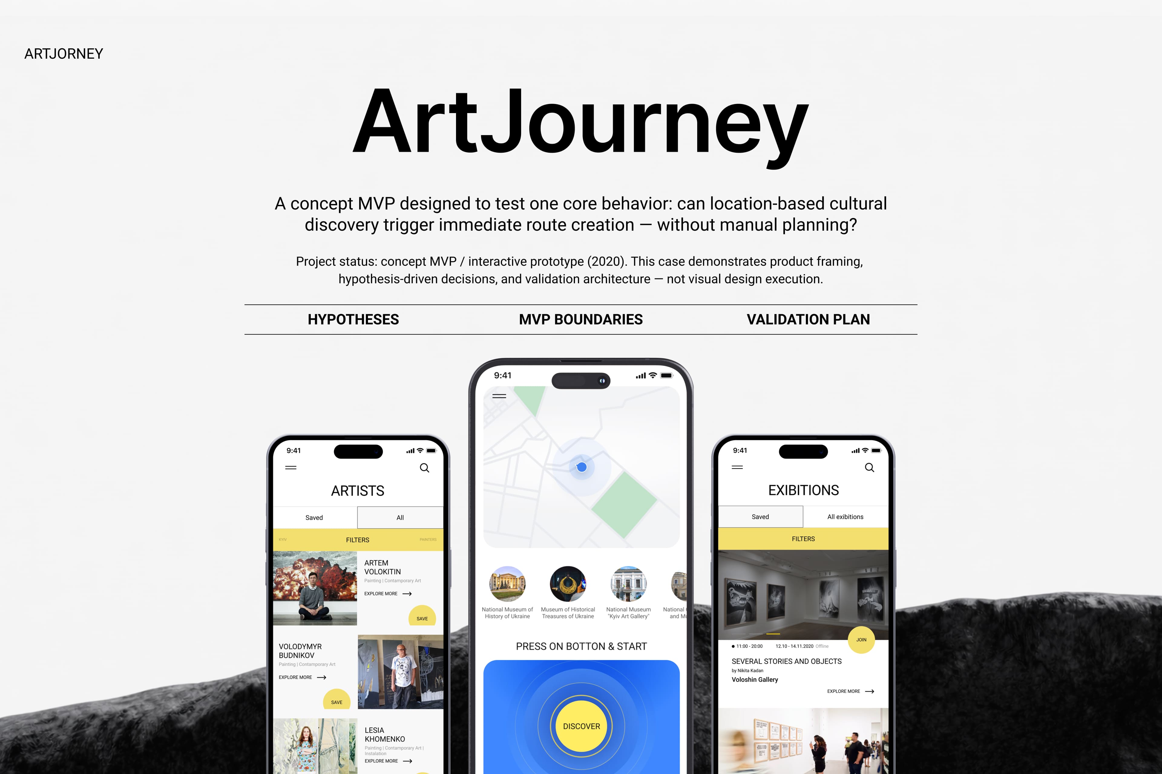 MVP structured to test one behavior: does a user build a cultural route