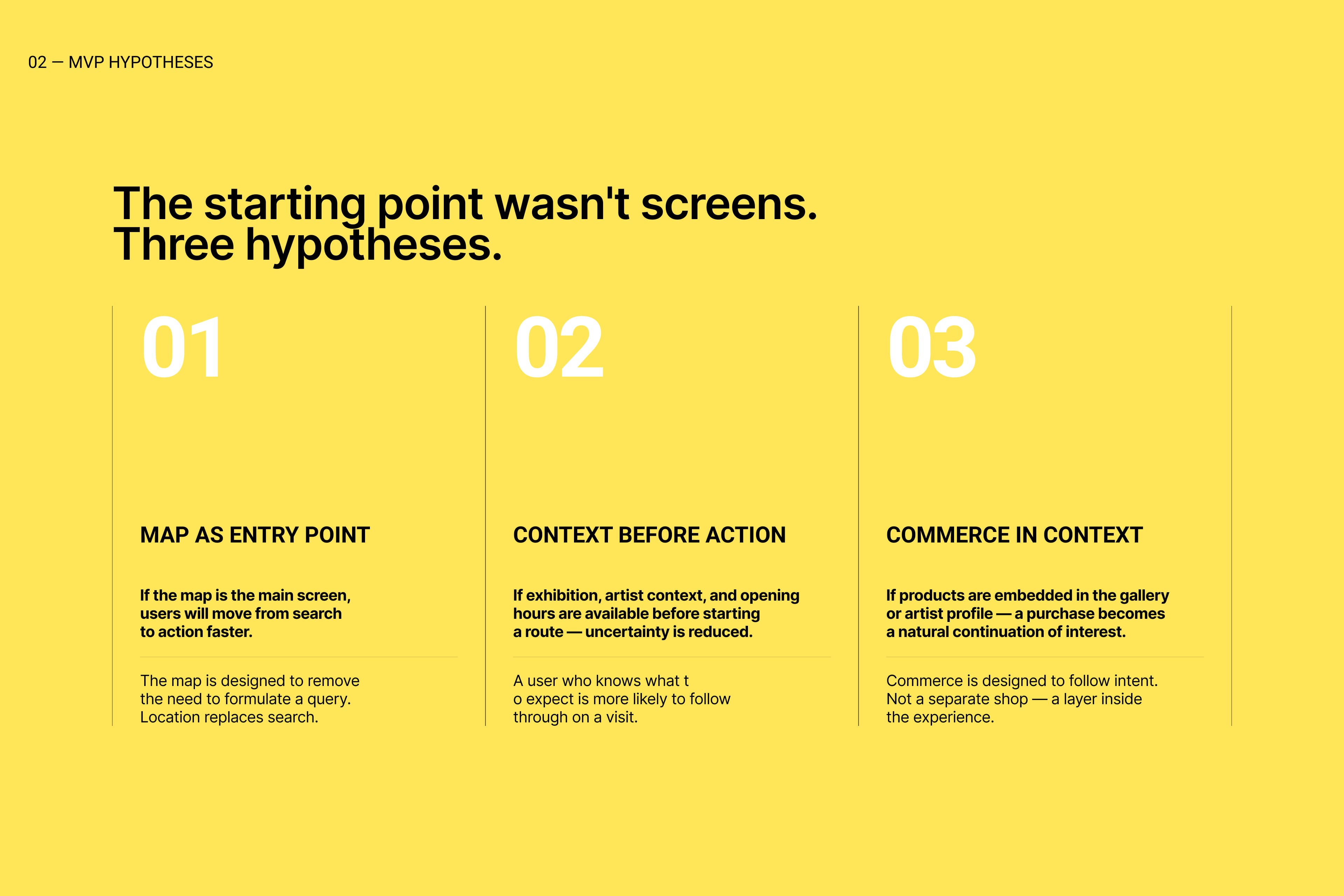 MVP structured to test one behavior: does a user build a cultural route