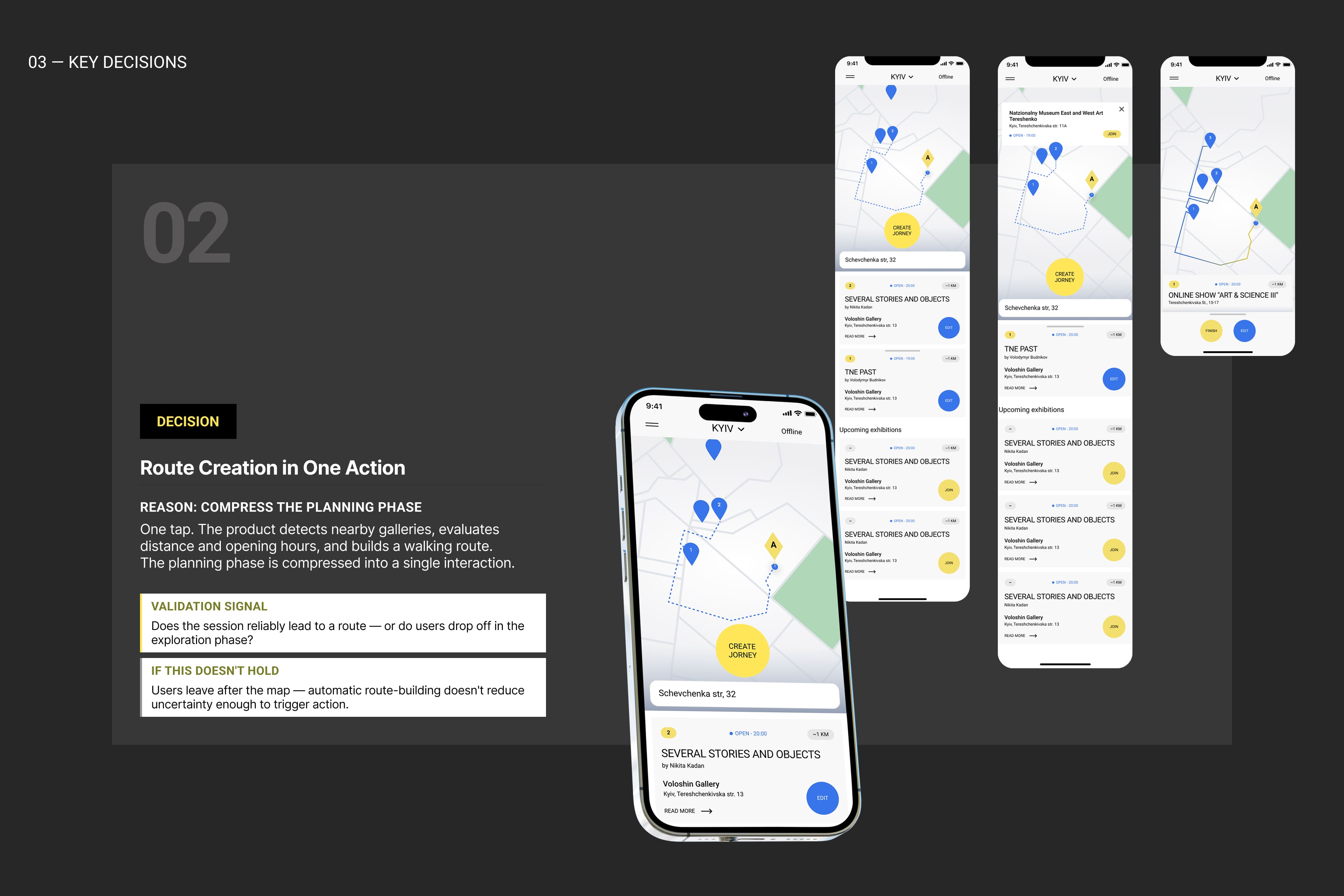 MVP structured to test one behavior: does a user build a cultural route