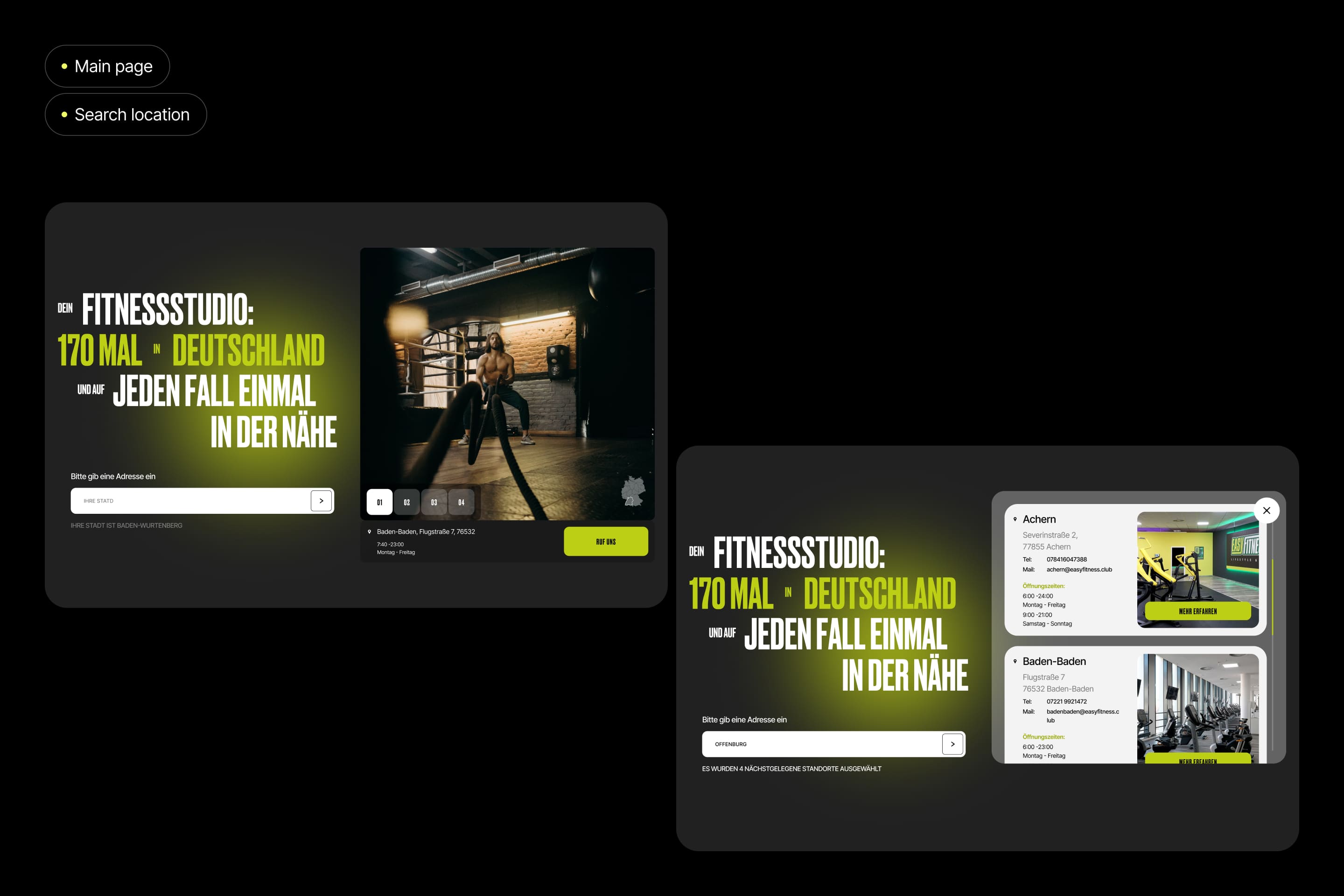 Easy Fitness Club - website for the German network of Fitness Studios