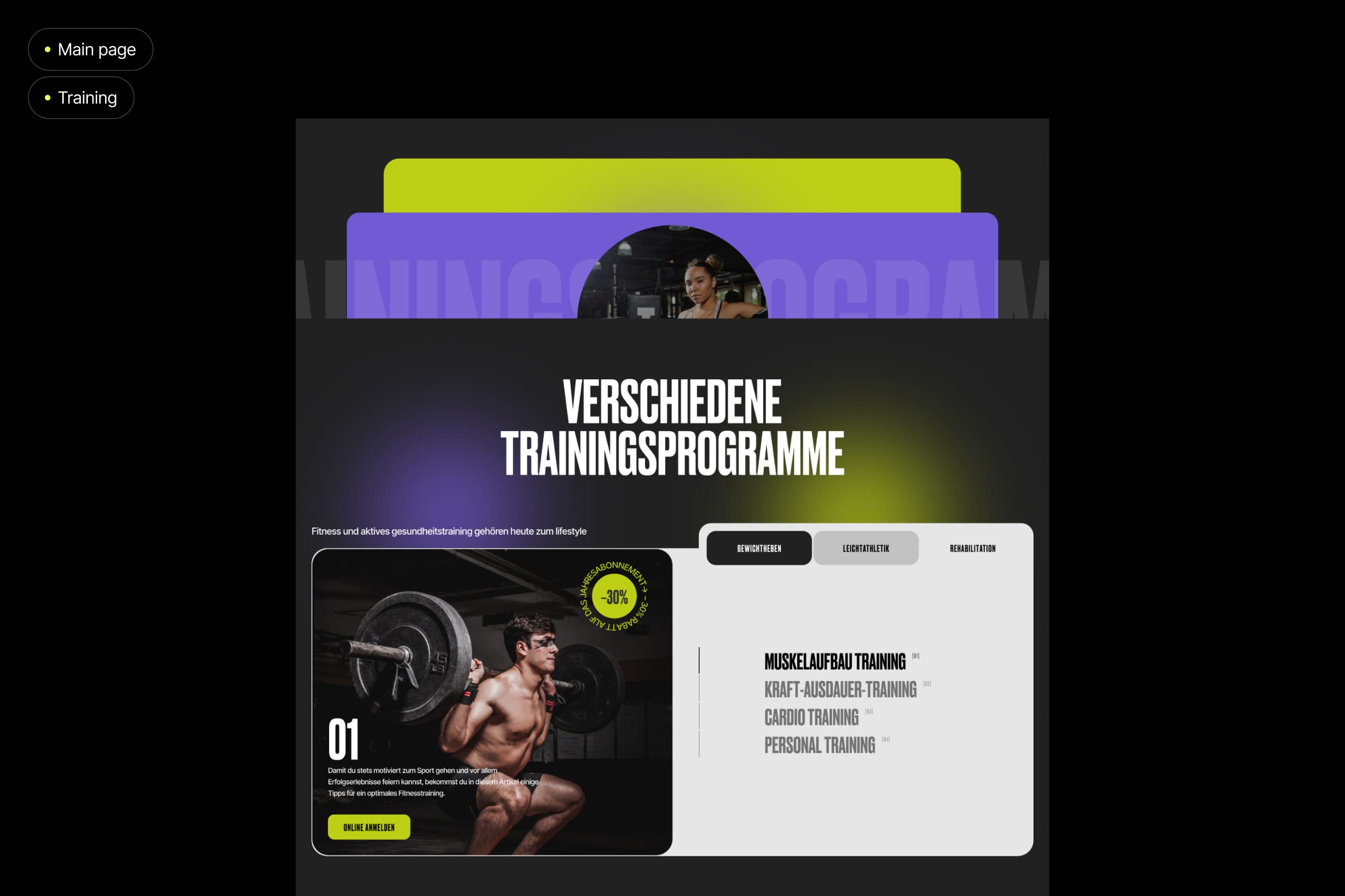 Easy Fitness Club - website for the German network of Fitness Studios