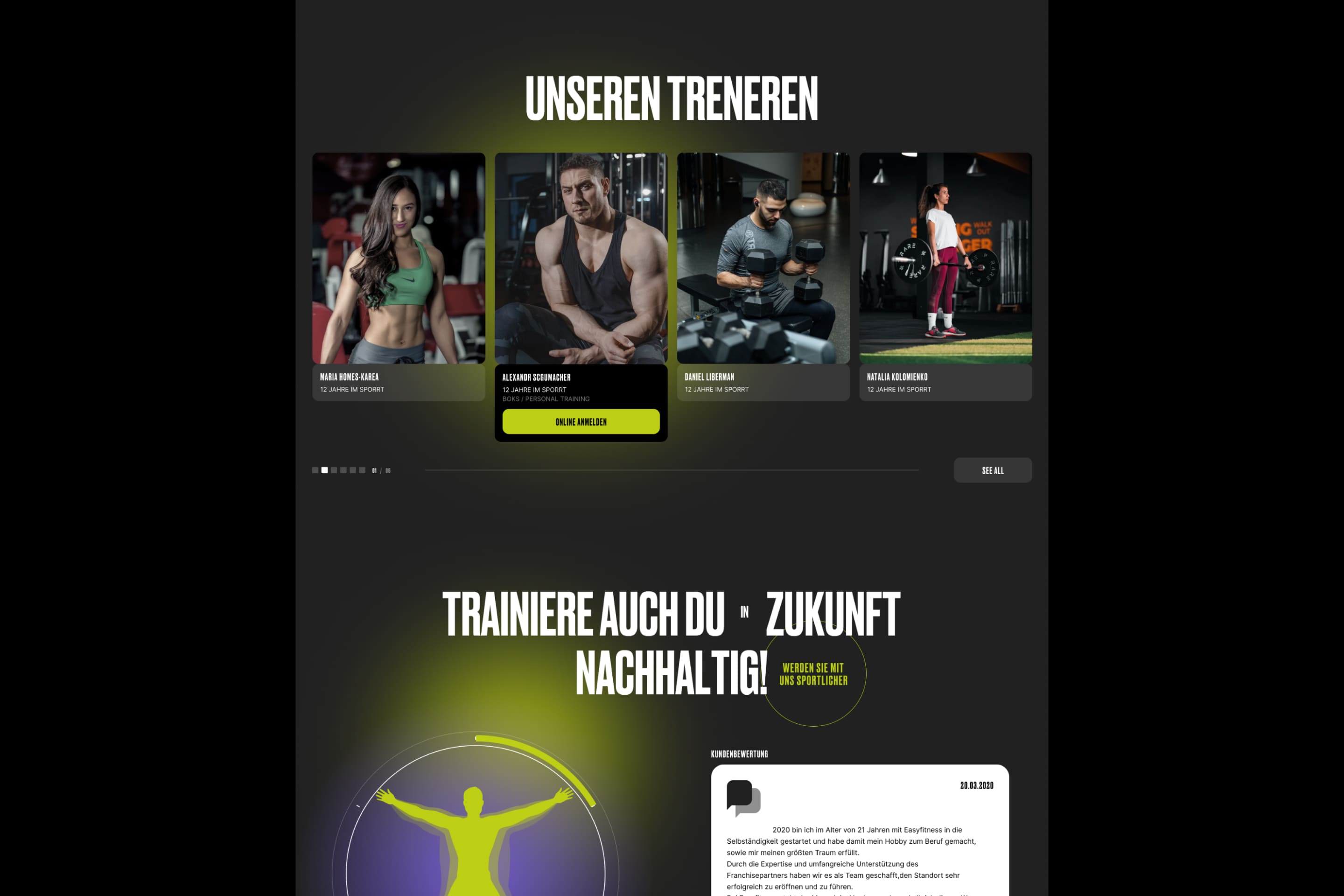 Easy Fitness Club - website for the German network of Fitness Studios