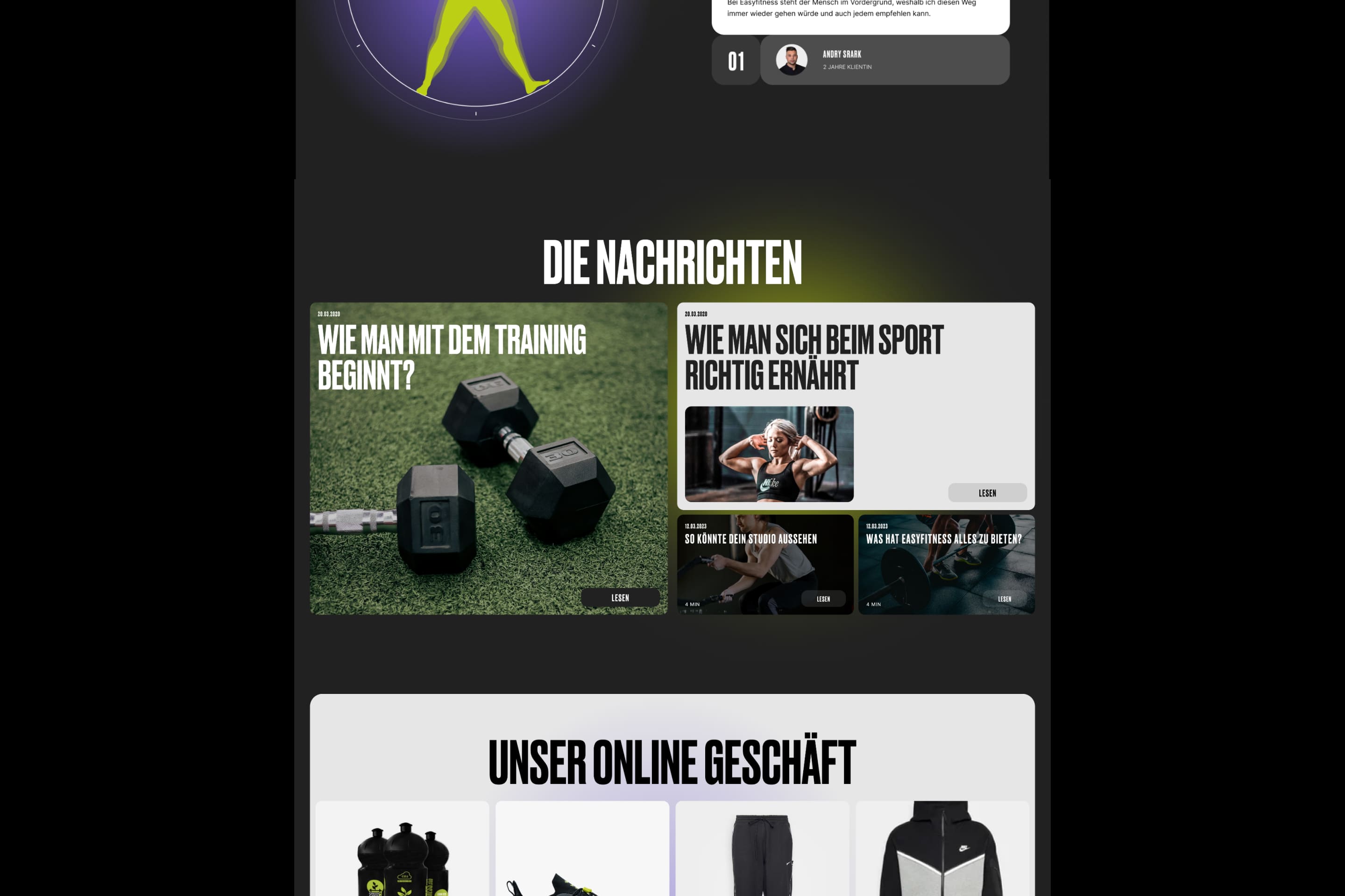 Easy Fitness Club - website for the German network of Fitness Studios