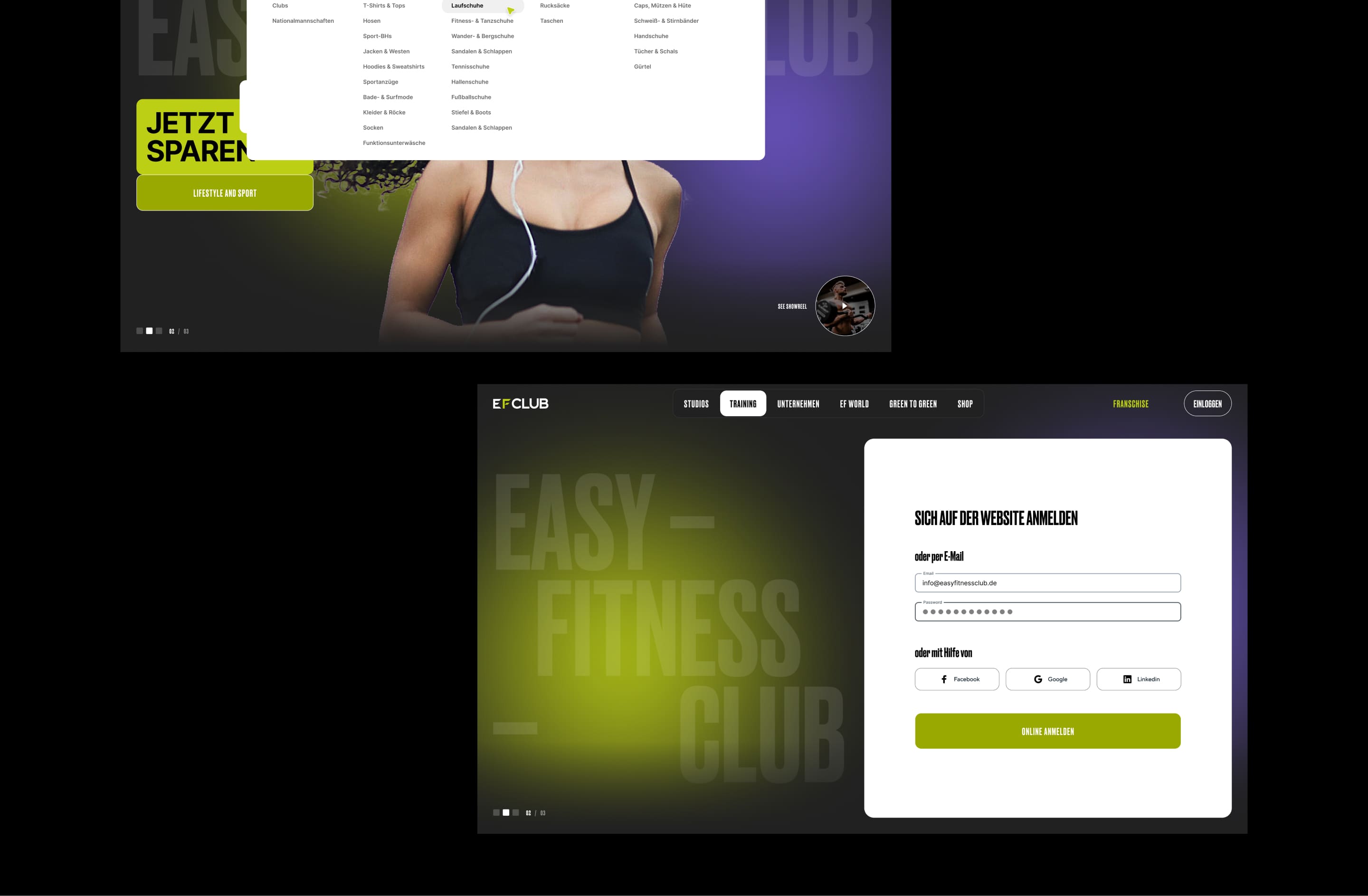 Easy Fitness Club - website for the German network of Fitness Studios